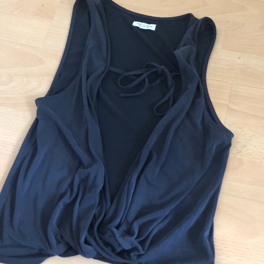 Sexy open front grey blouse